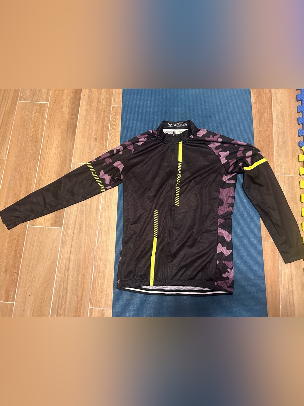 Men’s Black & Purple Camo Long-Sleeve Jersey